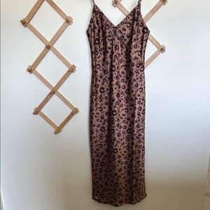 A New Day Brown Leopard Print Midi Dress